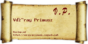 Váray Primusz névjegykártya